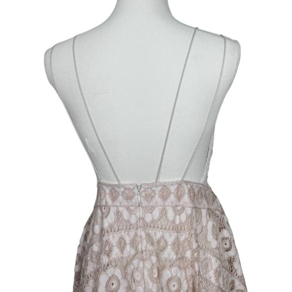 Free People Just Like Honey Beige Lace Dress - Size 4 - Picture 7 of 8